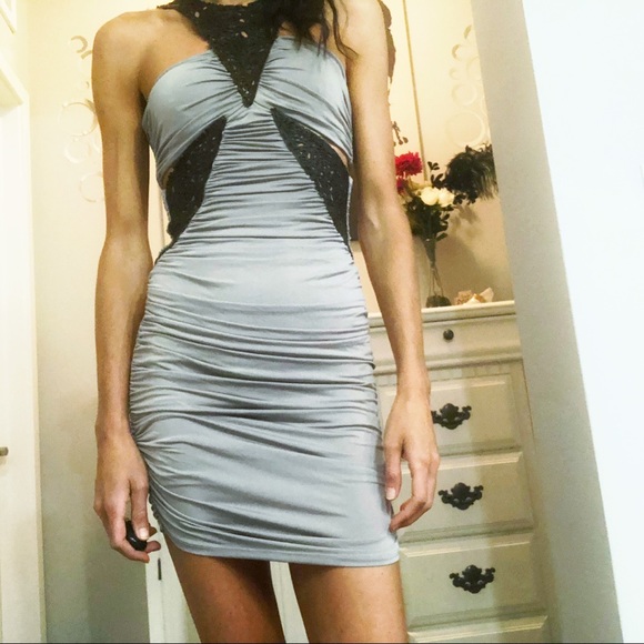 Bebe Kardashian Laser-Cut Leather Bodycon Dress XS - Picture 7 of 11